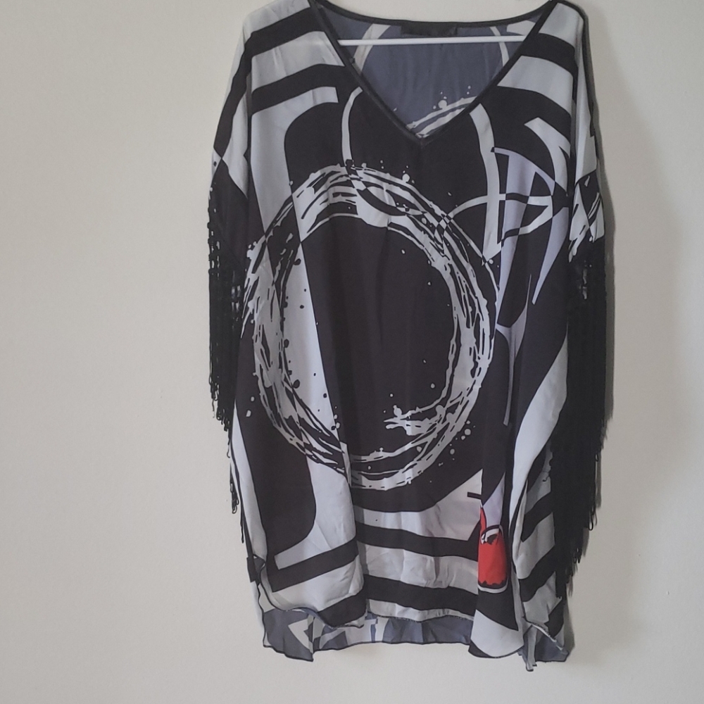 black and white tunic